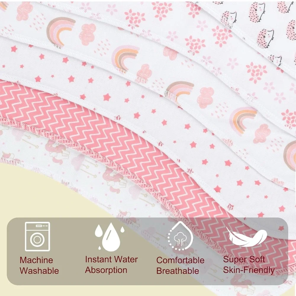 6 Pack Baby Burp Cloth Bibs Set Large Super Absorbent Soft Cotton Burping Cloths